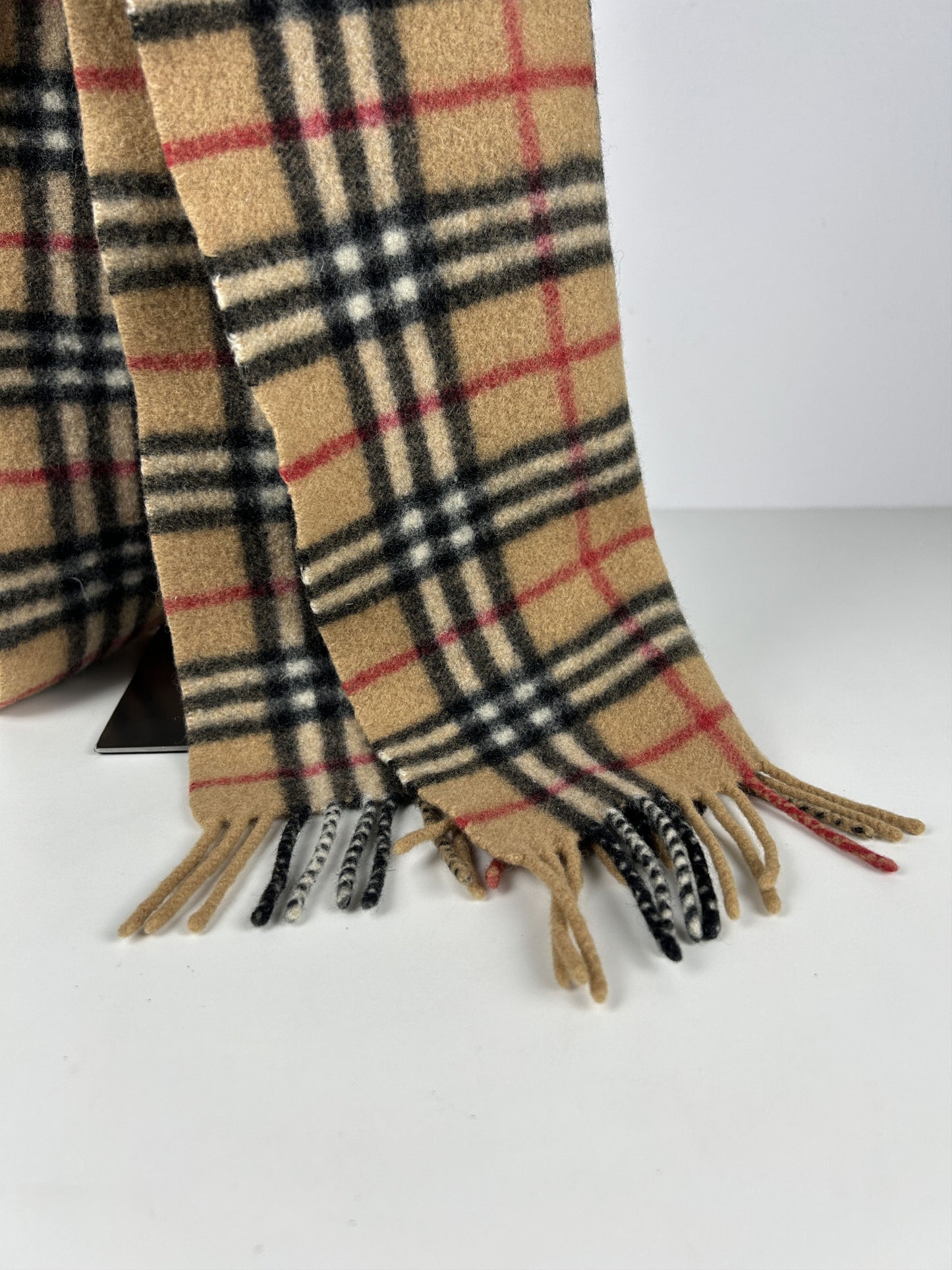 Vintage Burberry nova check wool and cashmere scarf