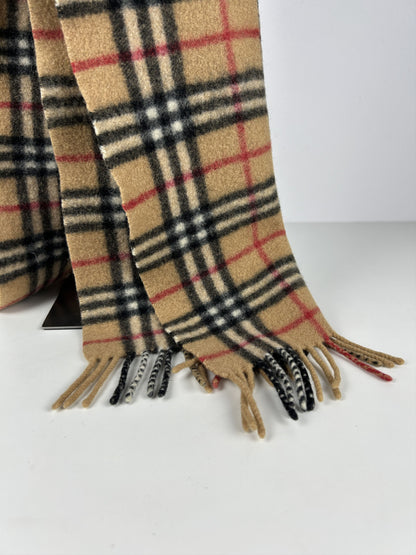 Vintage Burberry nova check wool and cashmere scarf