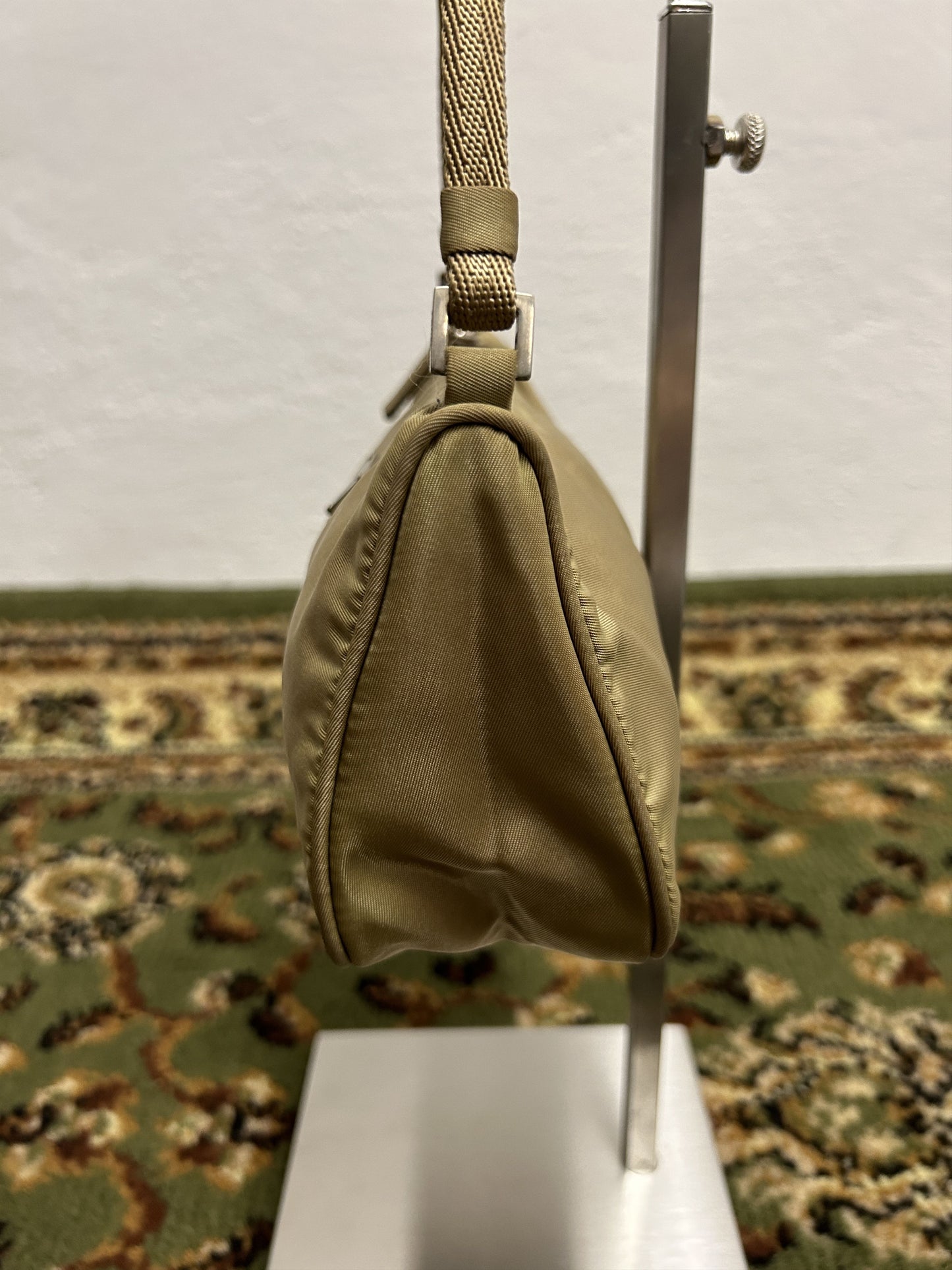 Archive Prada nylon triangle logo mini handbag