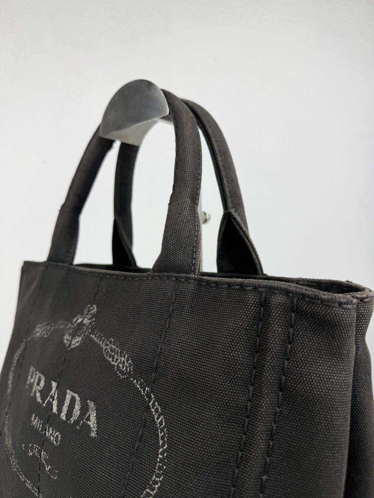 Prada canapa canvas tote small