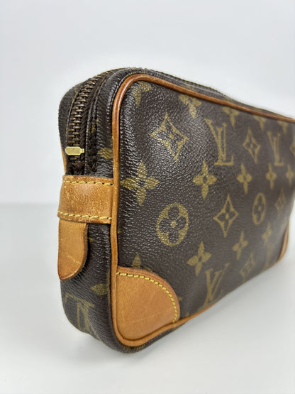 Vintage 80s Louis Vuitton marly dragonne monogram wristlet clutch bag