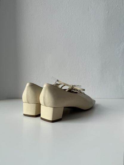 Vintage Louis Vuitton square toe block heel flats