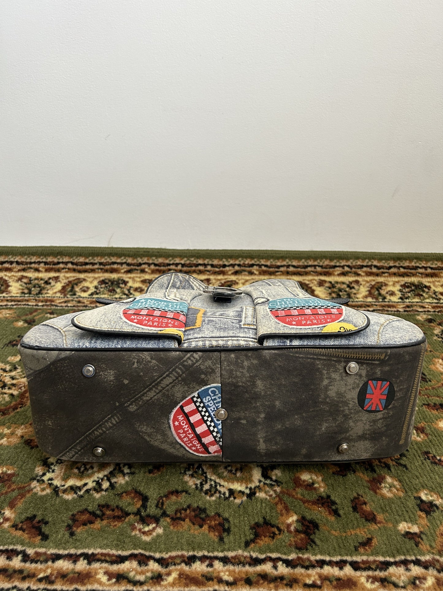 Vintage y2k Dior by John Galliano double saddle denim bowling bag