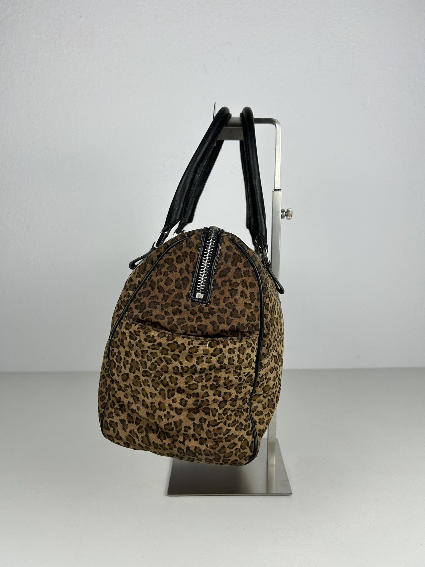 Vintage Bottega Veneta leopard print mini boston bag