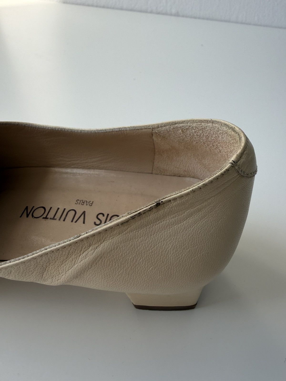Vintage Louis Vuitton square toe block heel flats