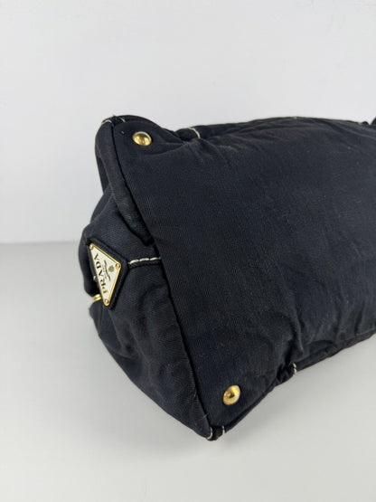 Prada canapa large canvas tote bag