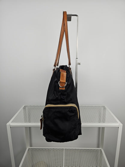 Archive miu miu nylon leather tote bag with cargo pockets