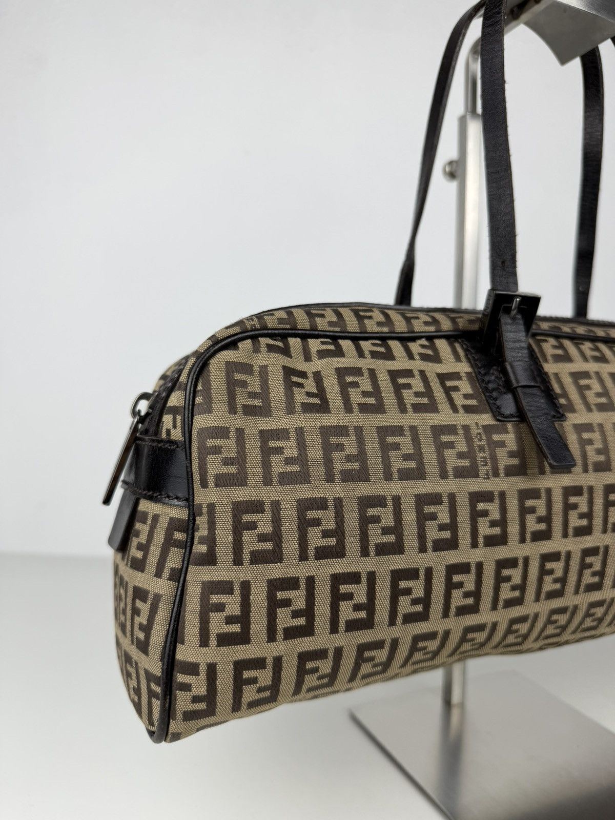 Fendi zucchino monogram canvas mini bowling bag
