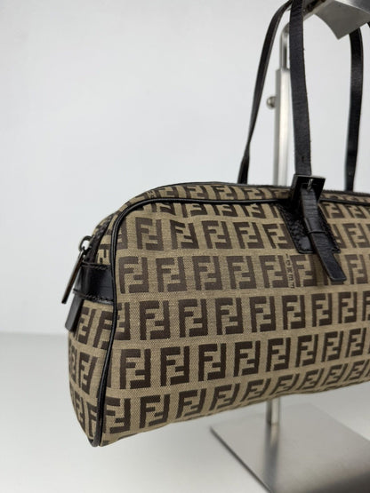 Fendi zucchino monogram canvas mini bowling bag