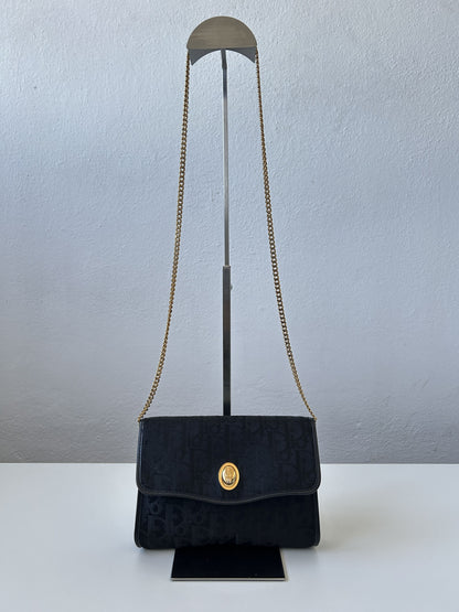 80s Dior trotter oblique monogram canvas chain shoulder bag
