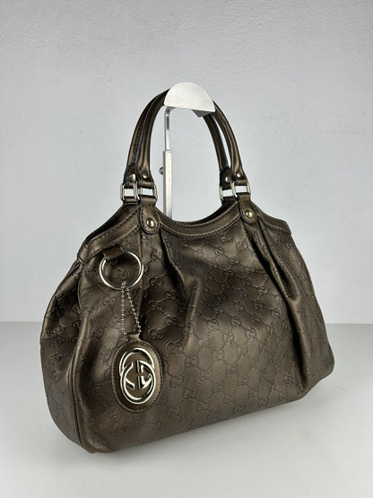 Gucci guccissima sukey medium size leather handbag