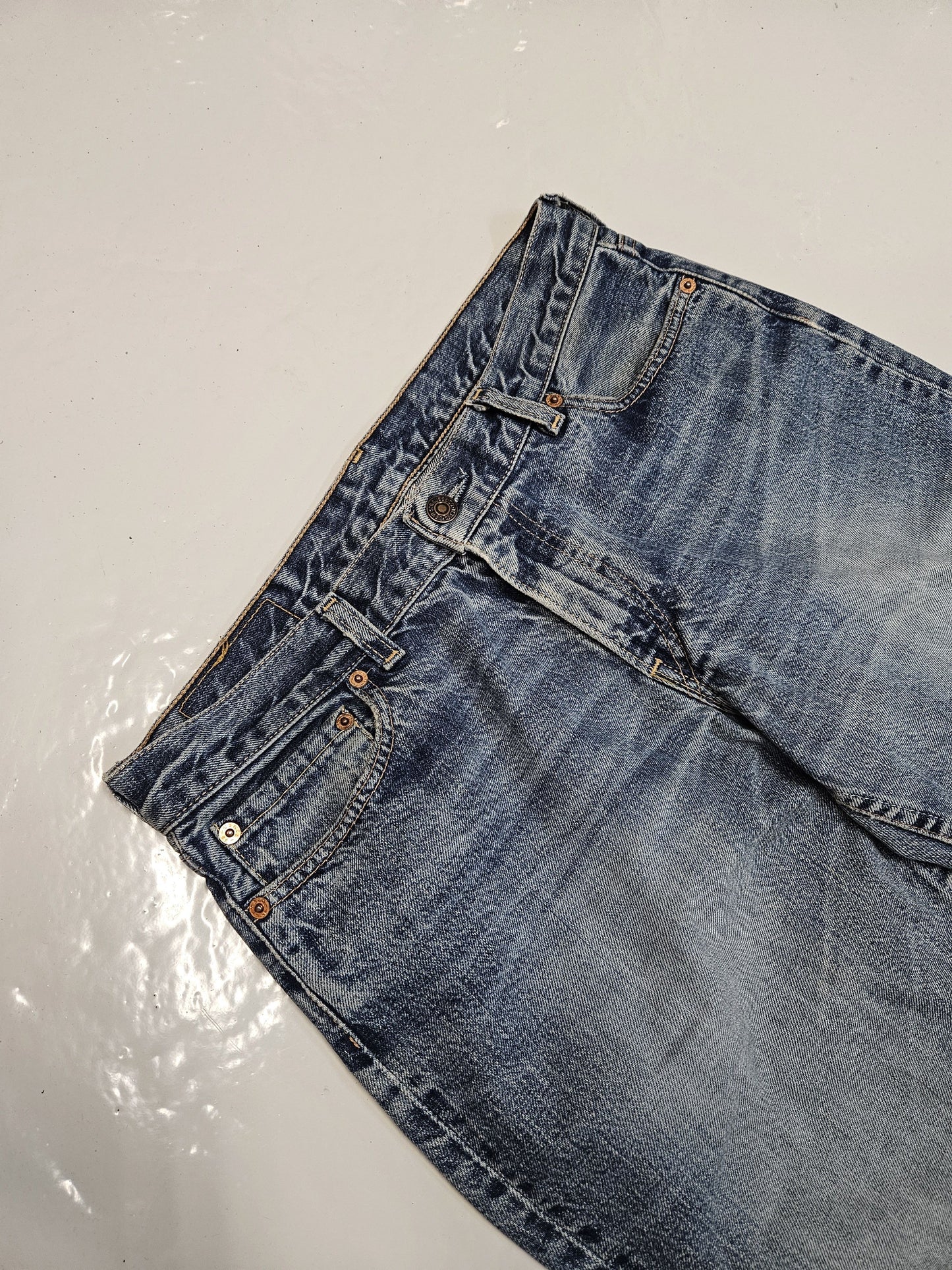 Vintage y2k levis 544 distressed flared denim