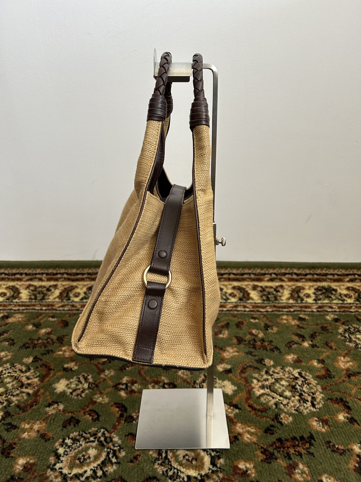 Bottega Veneta intrecciato leather hobo handbag in brown