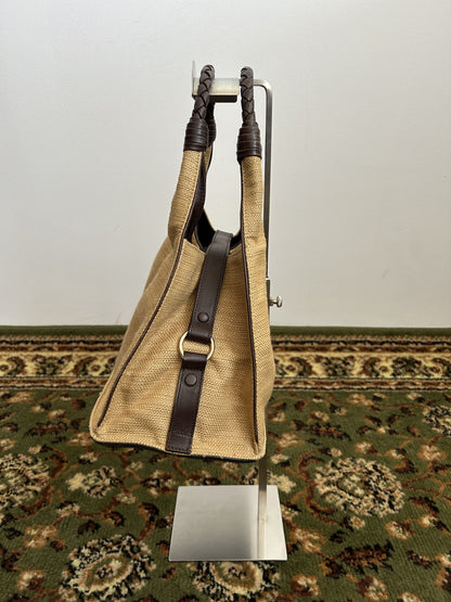 Bottega Veneta intrecciato leather hobo handbag in brown