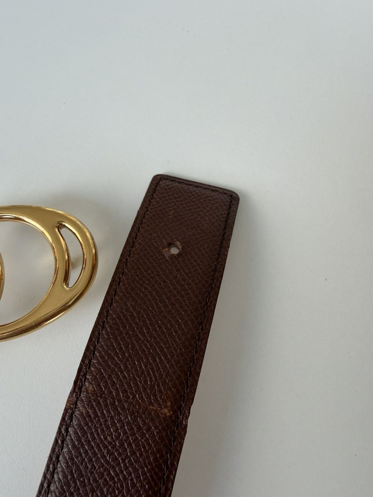 Vintage 1997 Hermes Courchevel leather belt