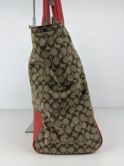 Coach legacy stripe candace carryall tote