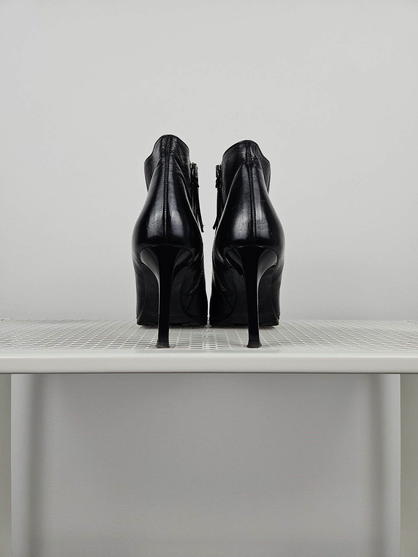 Miu Miu stiletto high heel ankle boots notched sole