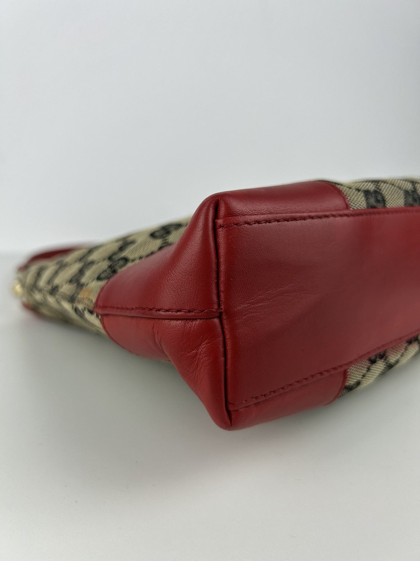 Vintage y2k Gucci monogram canvas and leather shoulder bag