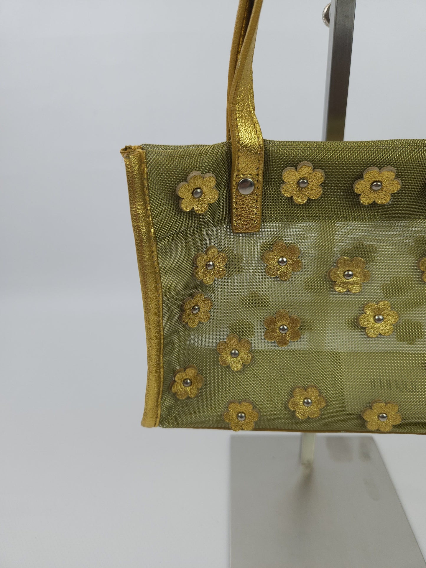 Archive 1999 miu miu mesh floral mini tote bag mb1522