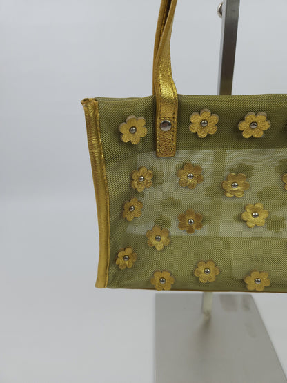 Archive 1999 miu miu mesh floral mini tote bag mb1522