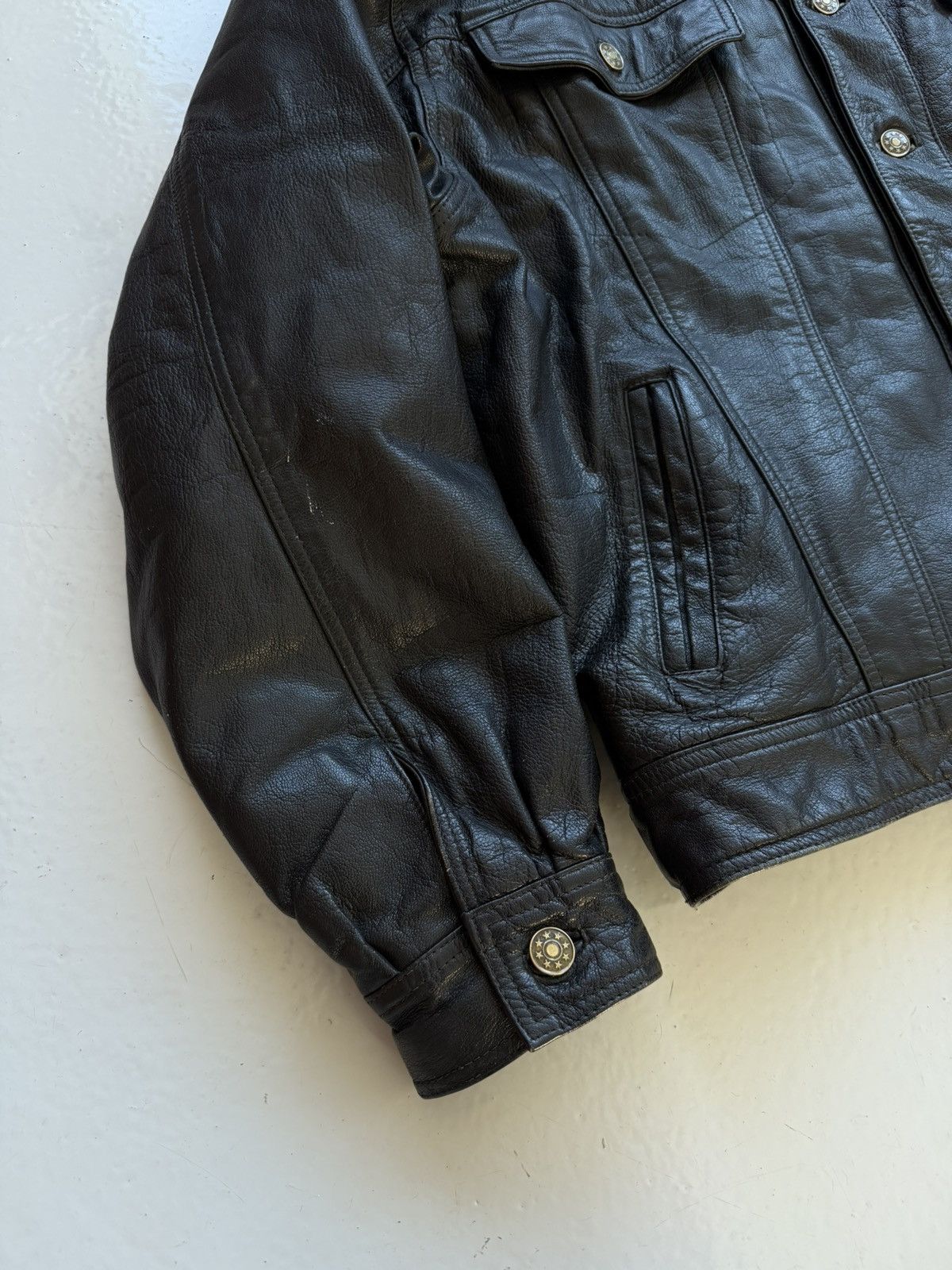 Vintage leather trucker jacket