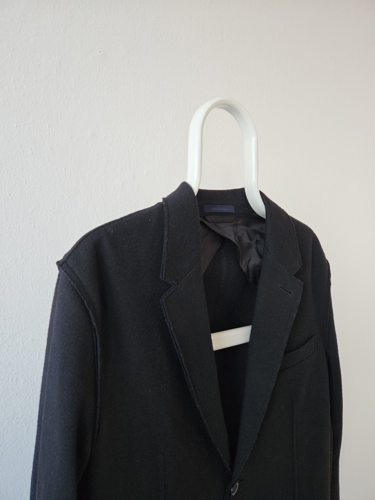 Lanvin quarter-lined wool raw edge blazer