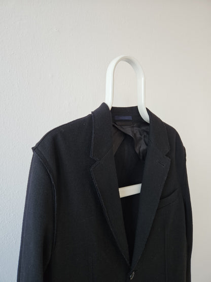 Lanvin quarter-lined wool raw edge blazer