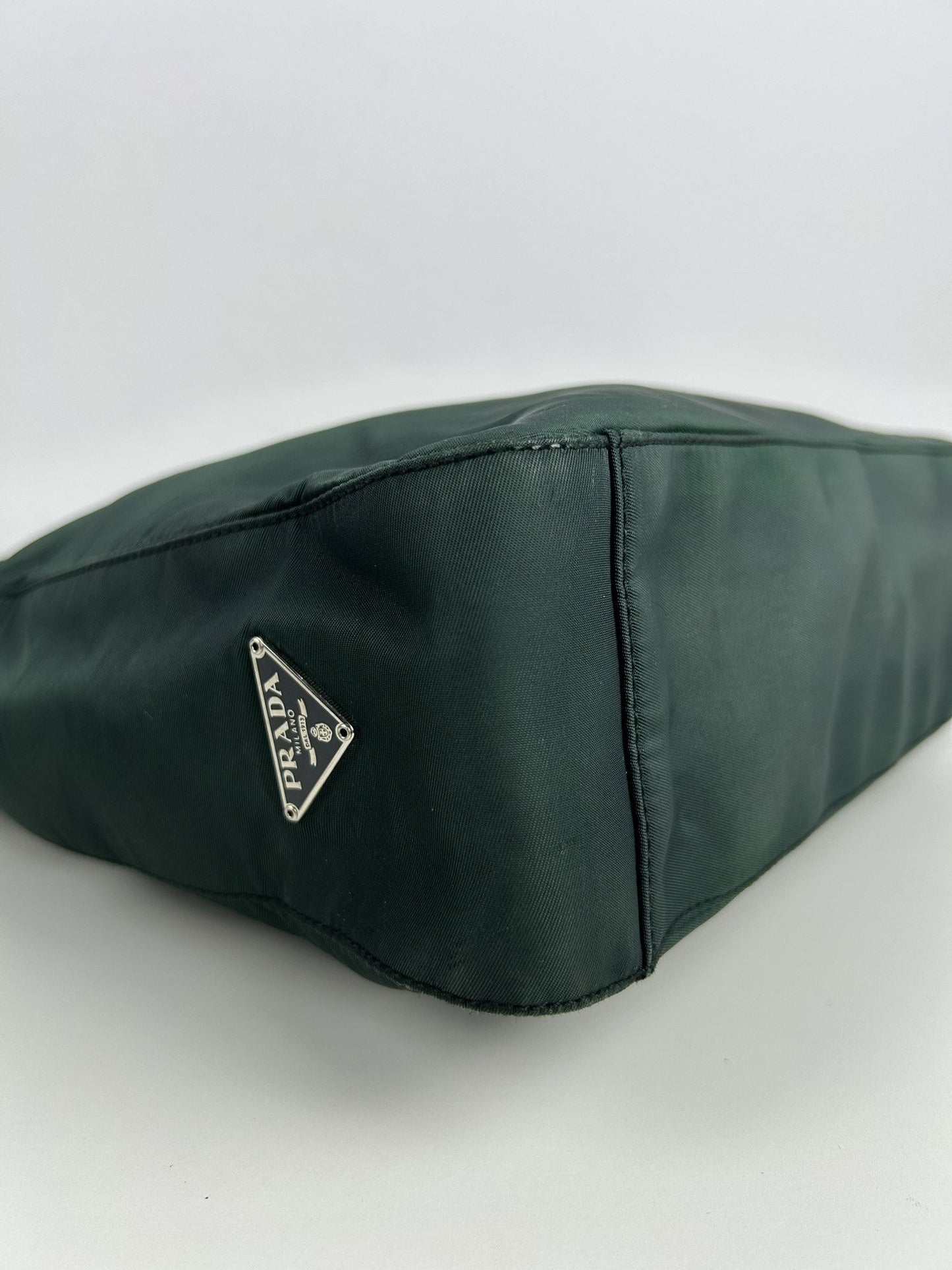 Vintage 90s Prada nylon triangle logo hobo handbag