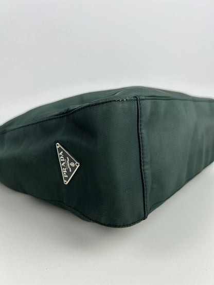 Vintage 90s Prada nylon triangle logo hobo handbag