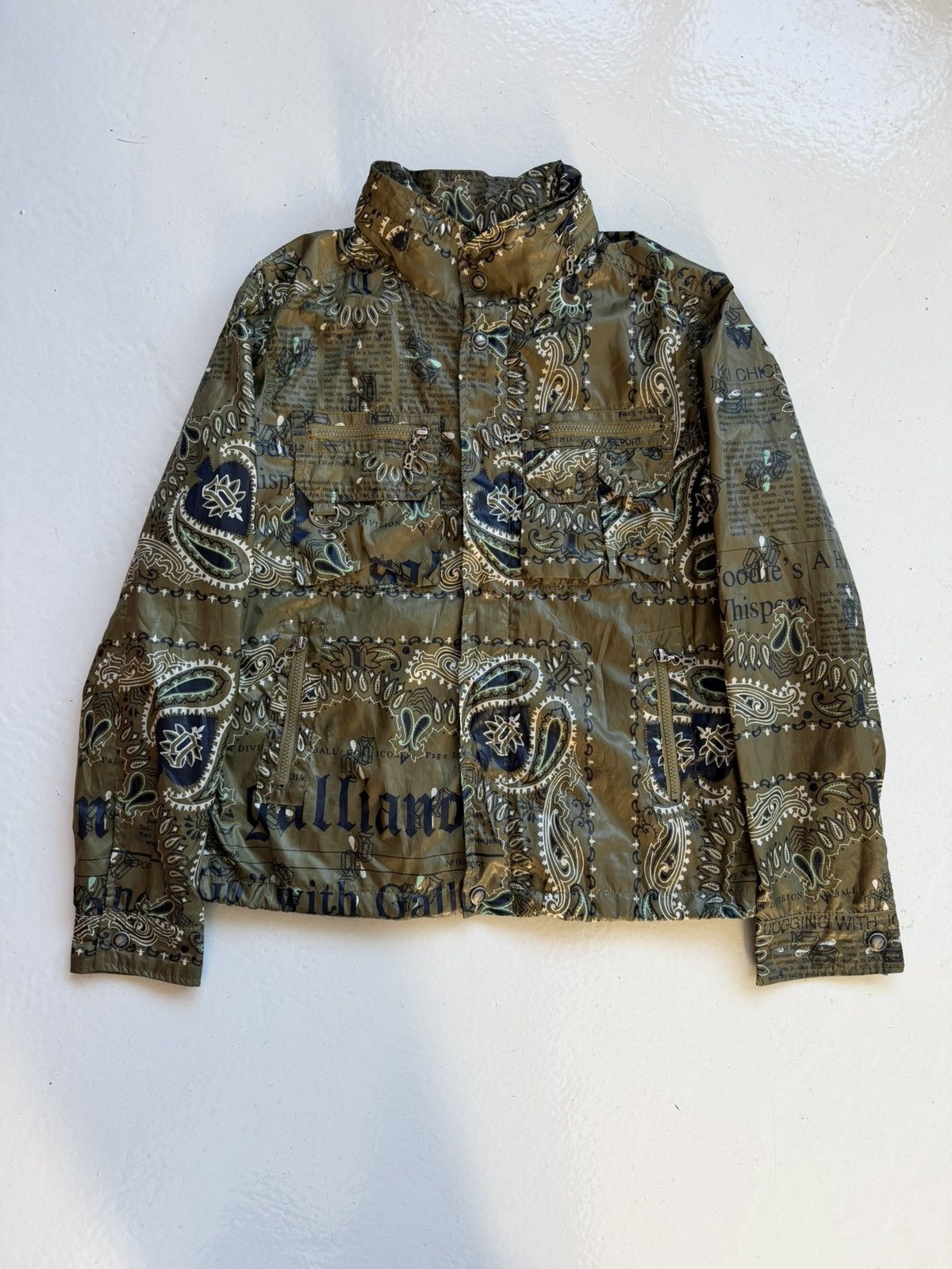 John Galliano newspaper print windbreaker jacket