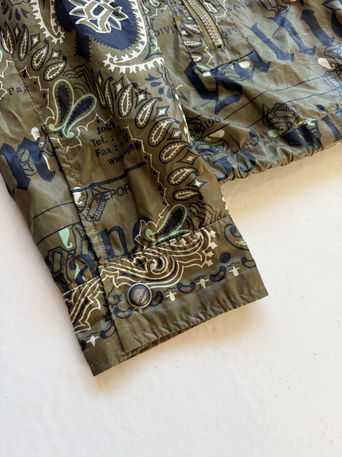 John Galliano newspaper print windbreaker jacket
