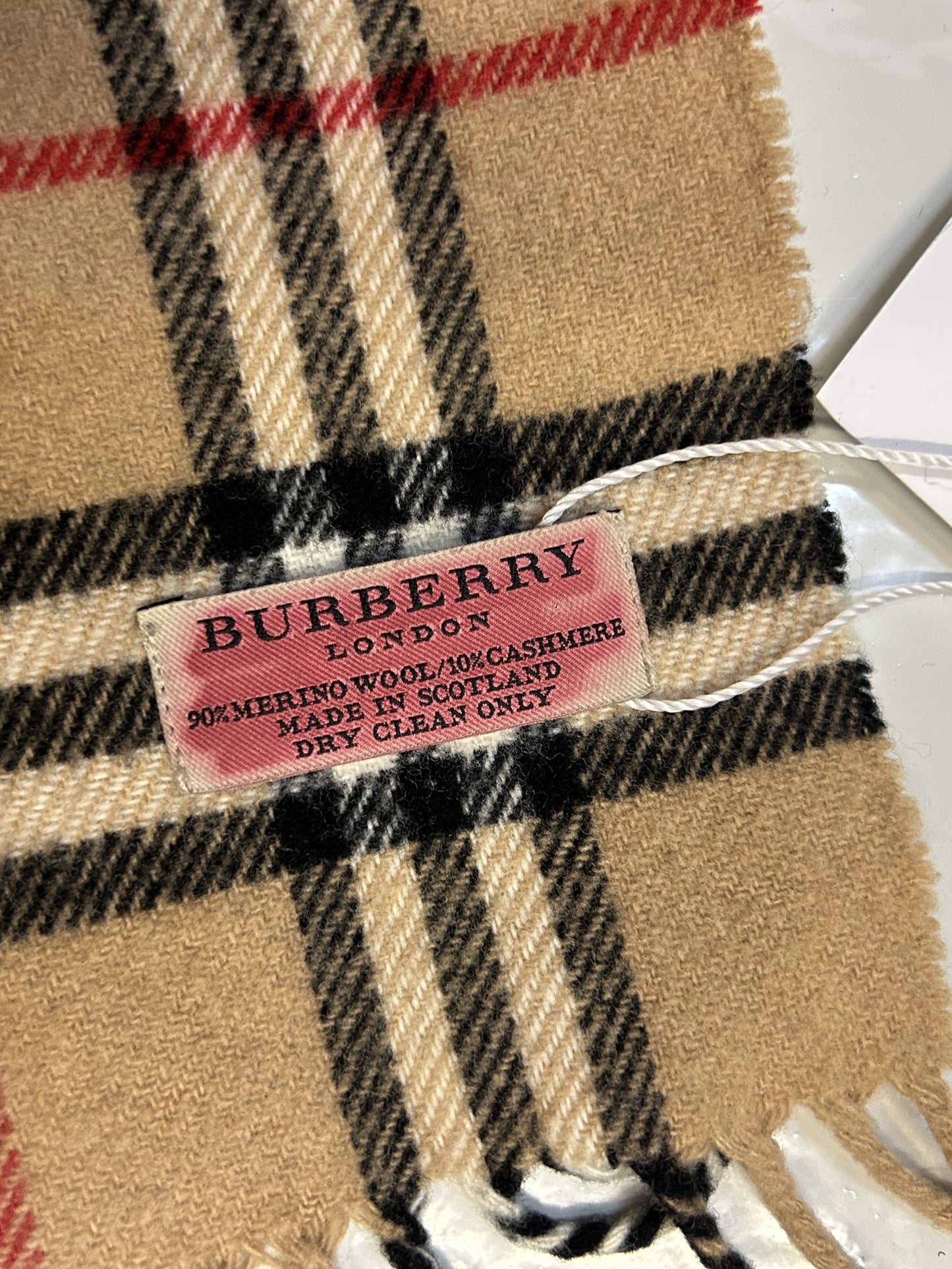 Vintage Burberry nova check merino wool and cashmere scarf