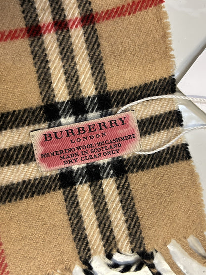 Vintage Burberry nova check merino wool and cashmere scarf