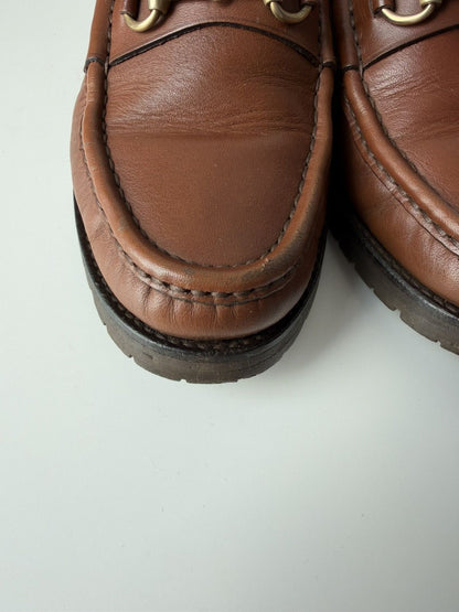 Gucci leather horsebit loafers on a thick notched sole