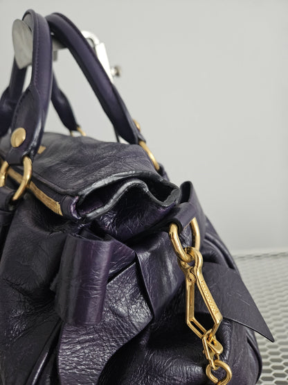 Miu miu vitello bow bag in deep purple