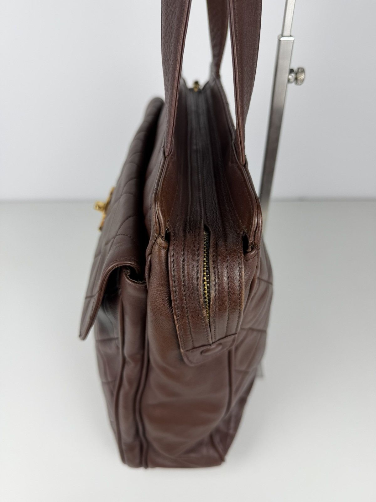 1996 Chanel CC turnlock matelasse quilted lambskin tote