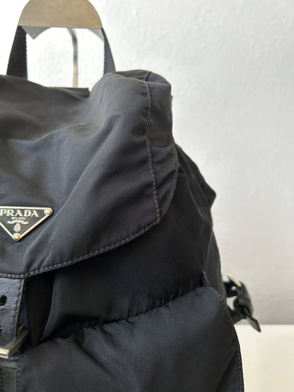 Prada nylon triangle logo cargo backpack