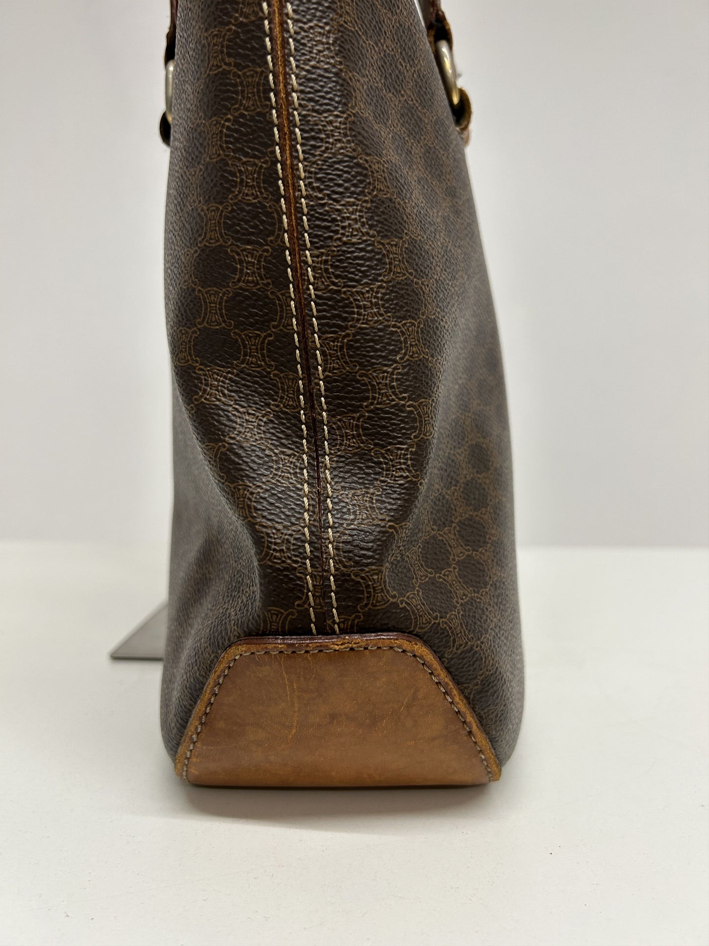 Vintage 90s Celine macadam top zip tote bag