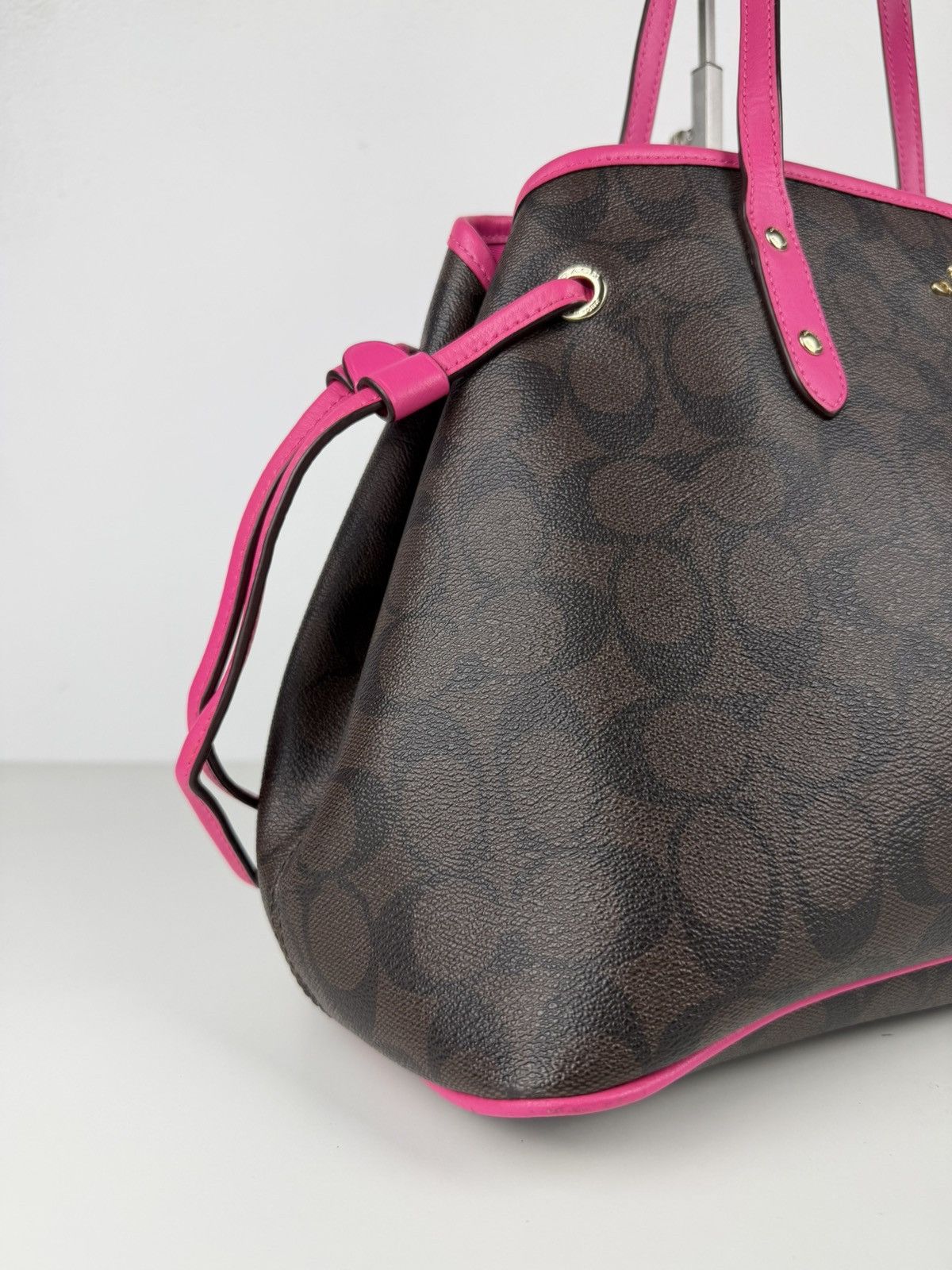 Coach signature coated canvas drawstring carryall tote