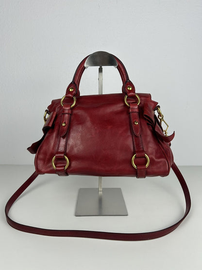 Miu miu vitello small bow bag in red