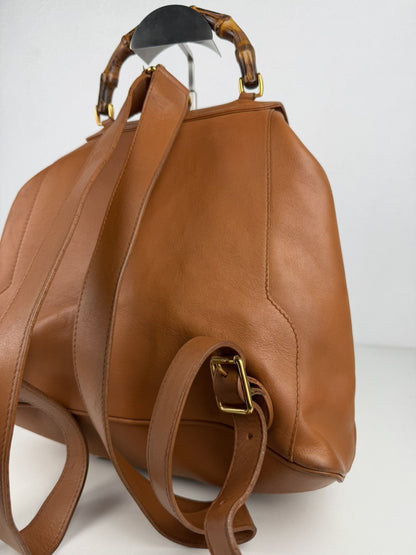 Vintage 80s Gucci bamboo cargo backpack