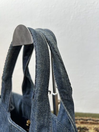 Prada Canapa denim handbag large size