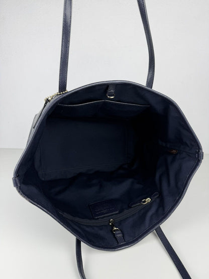 Coach crossgrain leather taxi tote dark navy