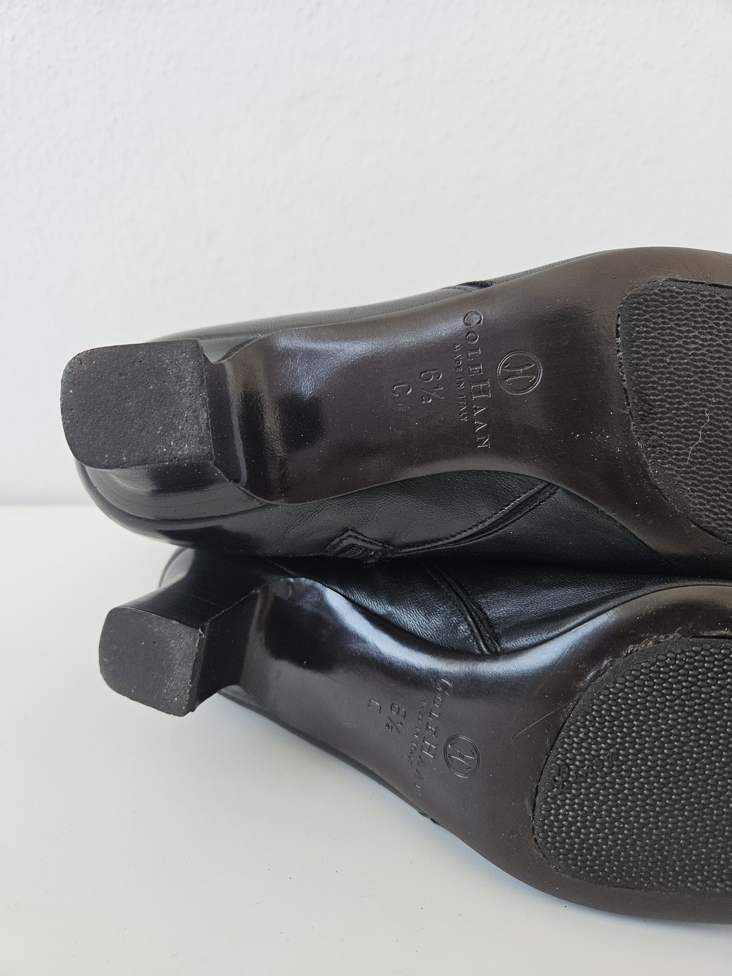 Cole Haan square toe side zip ankle boots