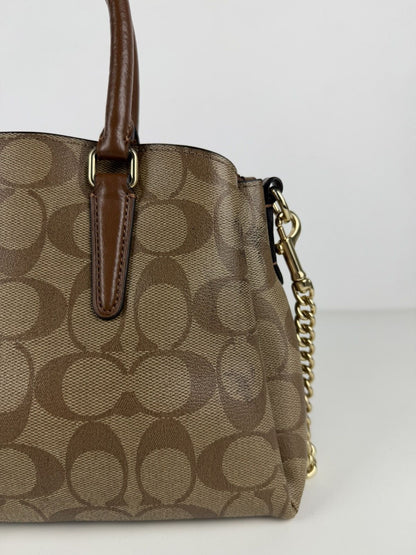 Coach coated signature mini sage carryall handbag