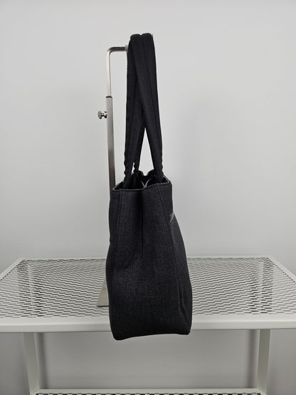 Archive AW1999 prada sport black tab wool and nylon tote bag