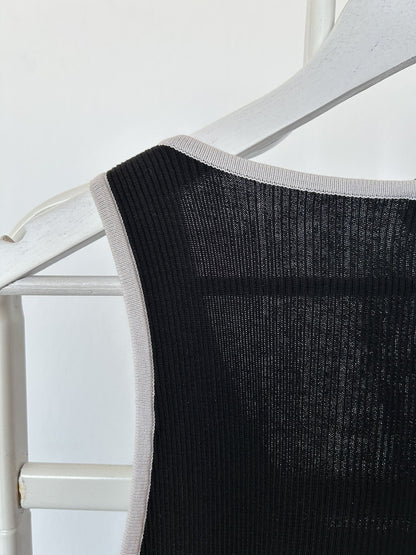 SS1995 Chanel double breasted button up tank top