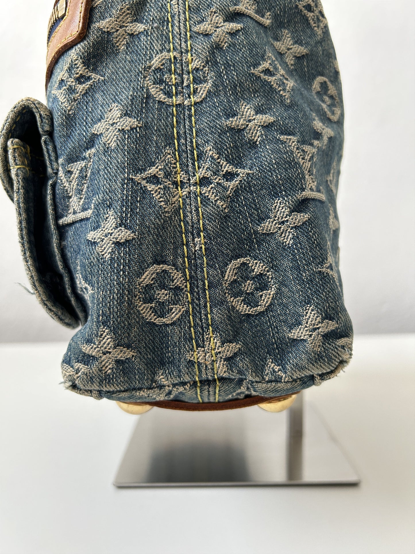 Louis vuitton monogram denim baggy PM handbag