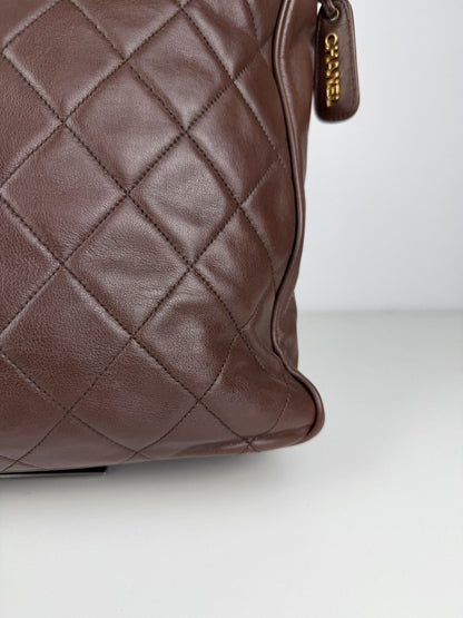 1996 Chanel CC turnlock matelasse quilted lambskin tote
