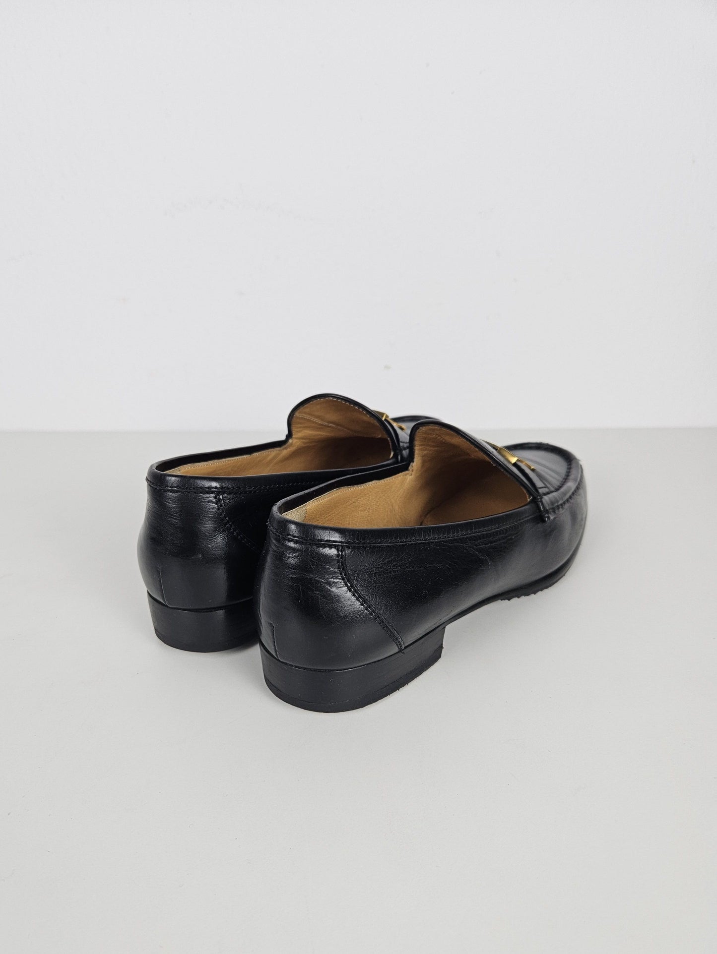 Vintage Hermes constance leather loafers H logo buckle